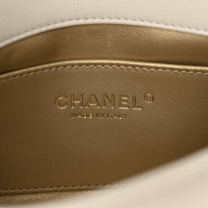 Chanel Shiny Lambskin Quilted Enamel CC Mini Flap White 6 of 10