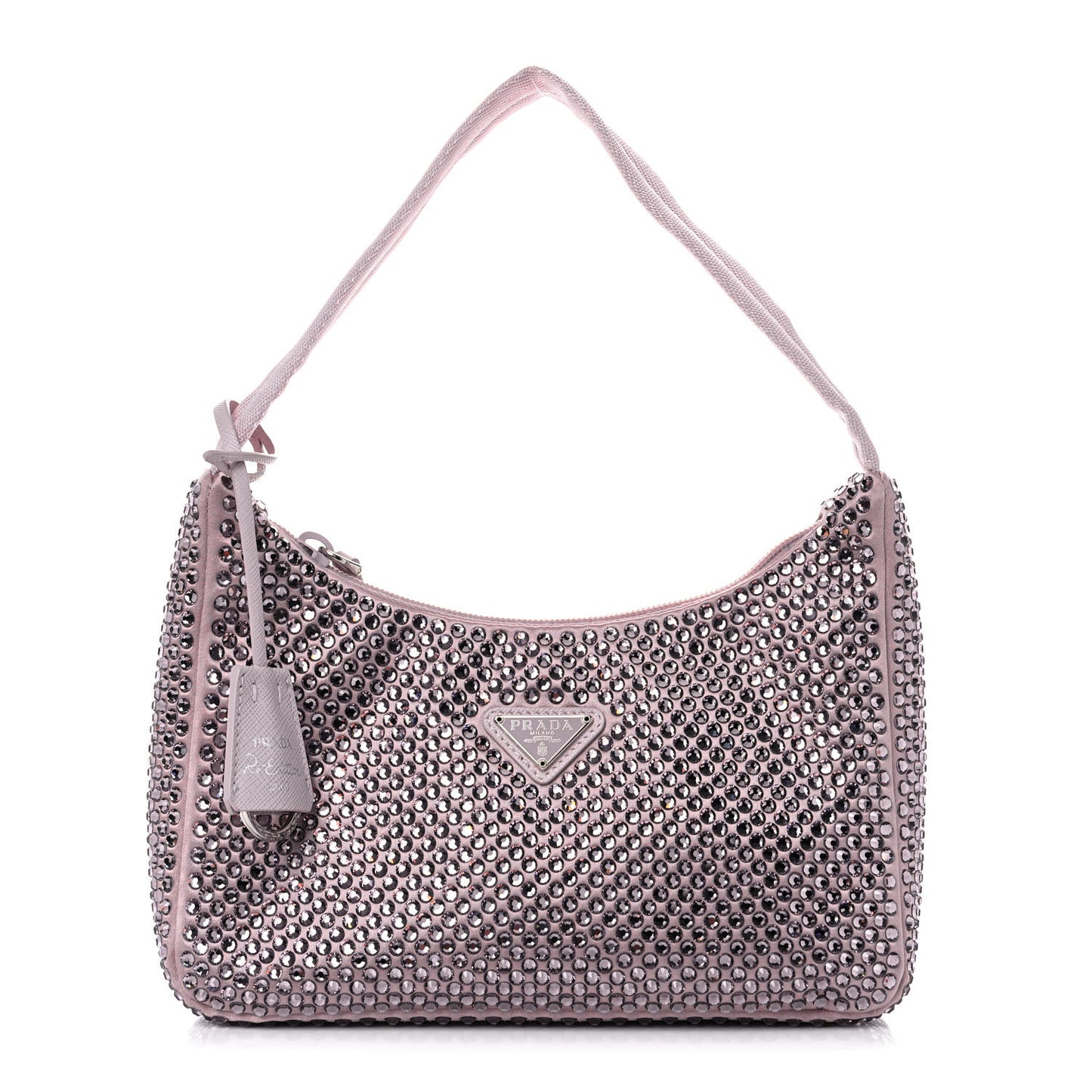 Satin Crystal Mini Re-Edition 2000 Bag Alabastro