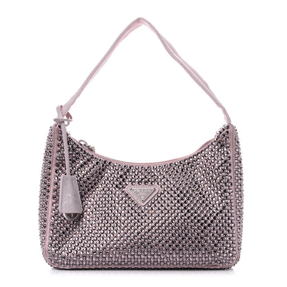 Prada Satin Crystal Mini Re-Edition 2000 Bag Alabastro 1 of 10