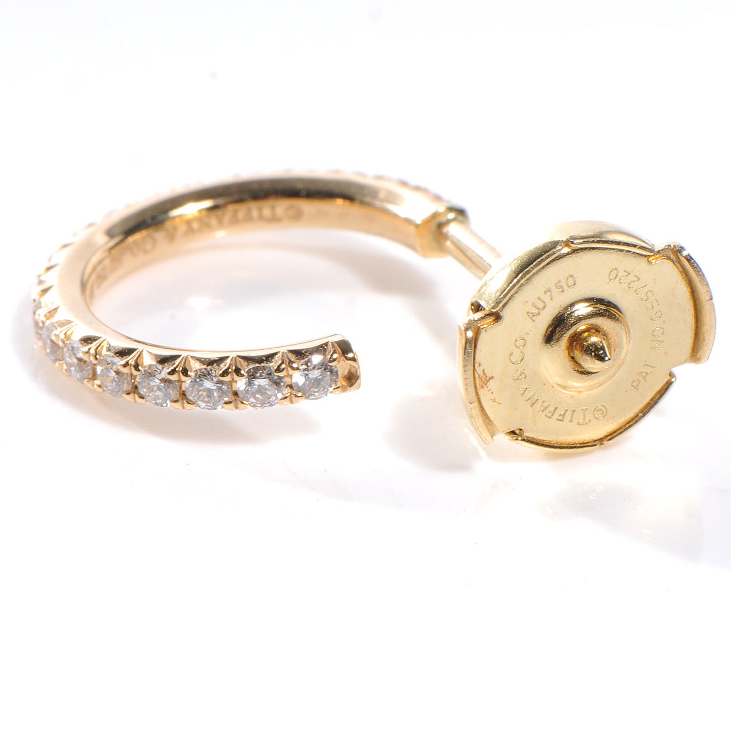 18K Yellow Gold Diamond Small Metro Hoop Earrings