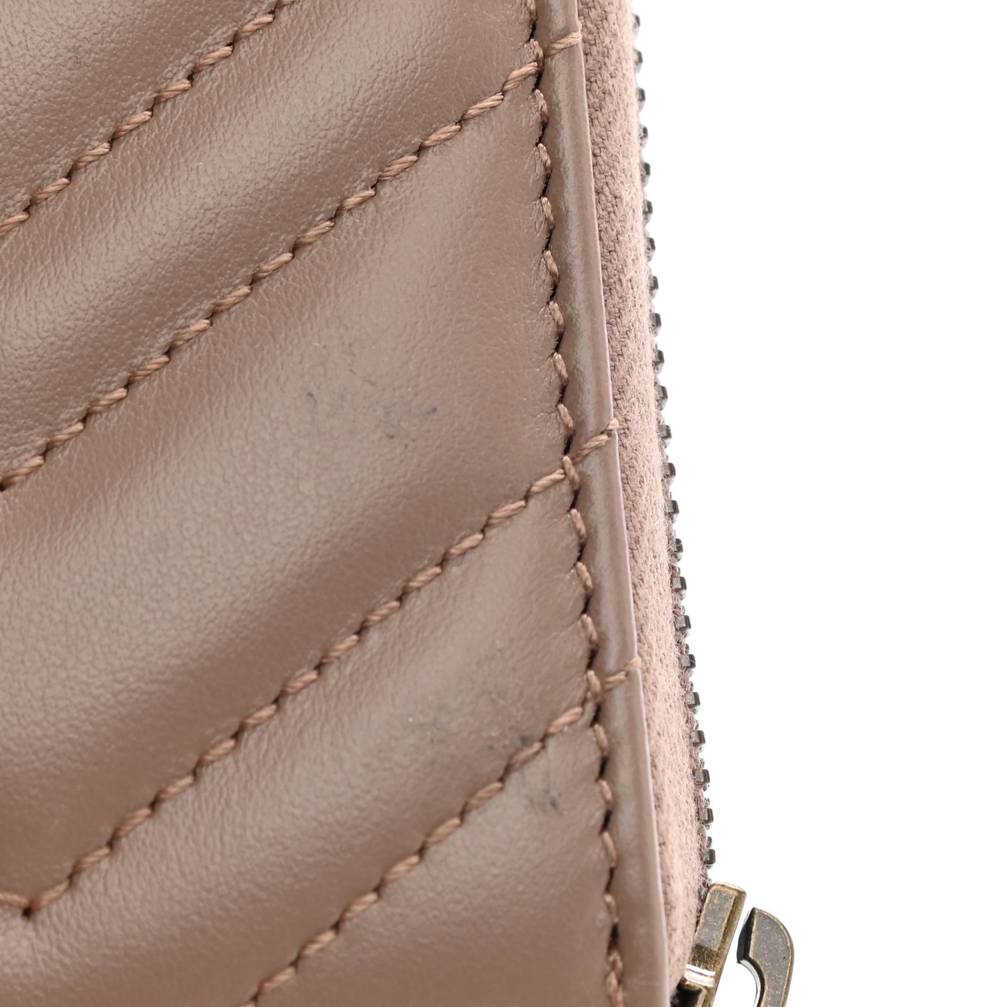 Calfskin Matelasse GG Marmont Zip Around Wallet Porcelain Rose