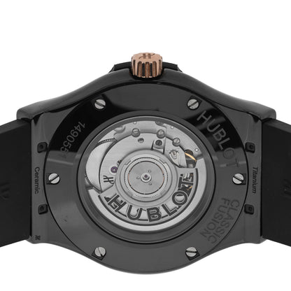 Hublot Ceramic 18K Rose Gold Rubber 42mm Classic Fusion Automatic Watch Black 542.CO.1181.RX 4 of 4