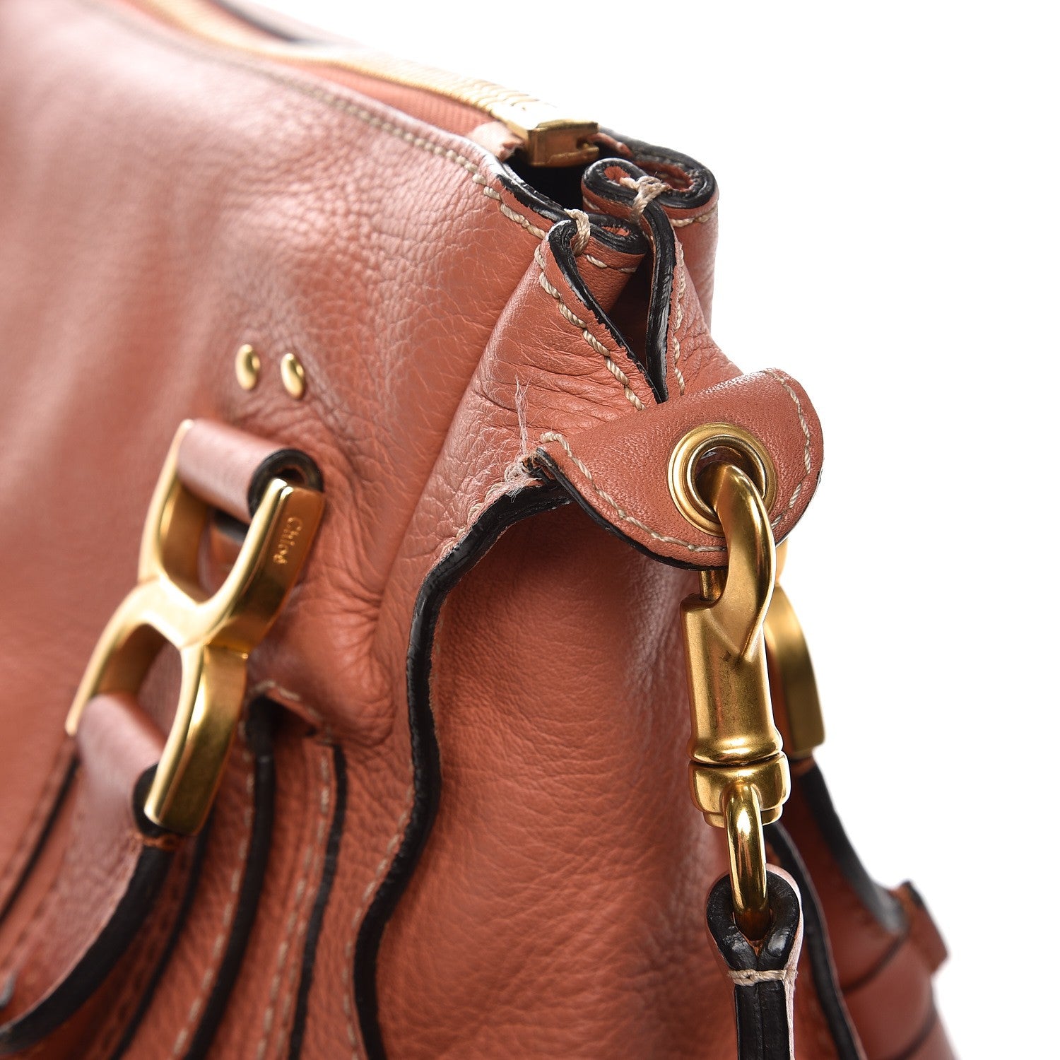 Chloe Calfskin Medium Marcie Satchel Coral 10 of 13