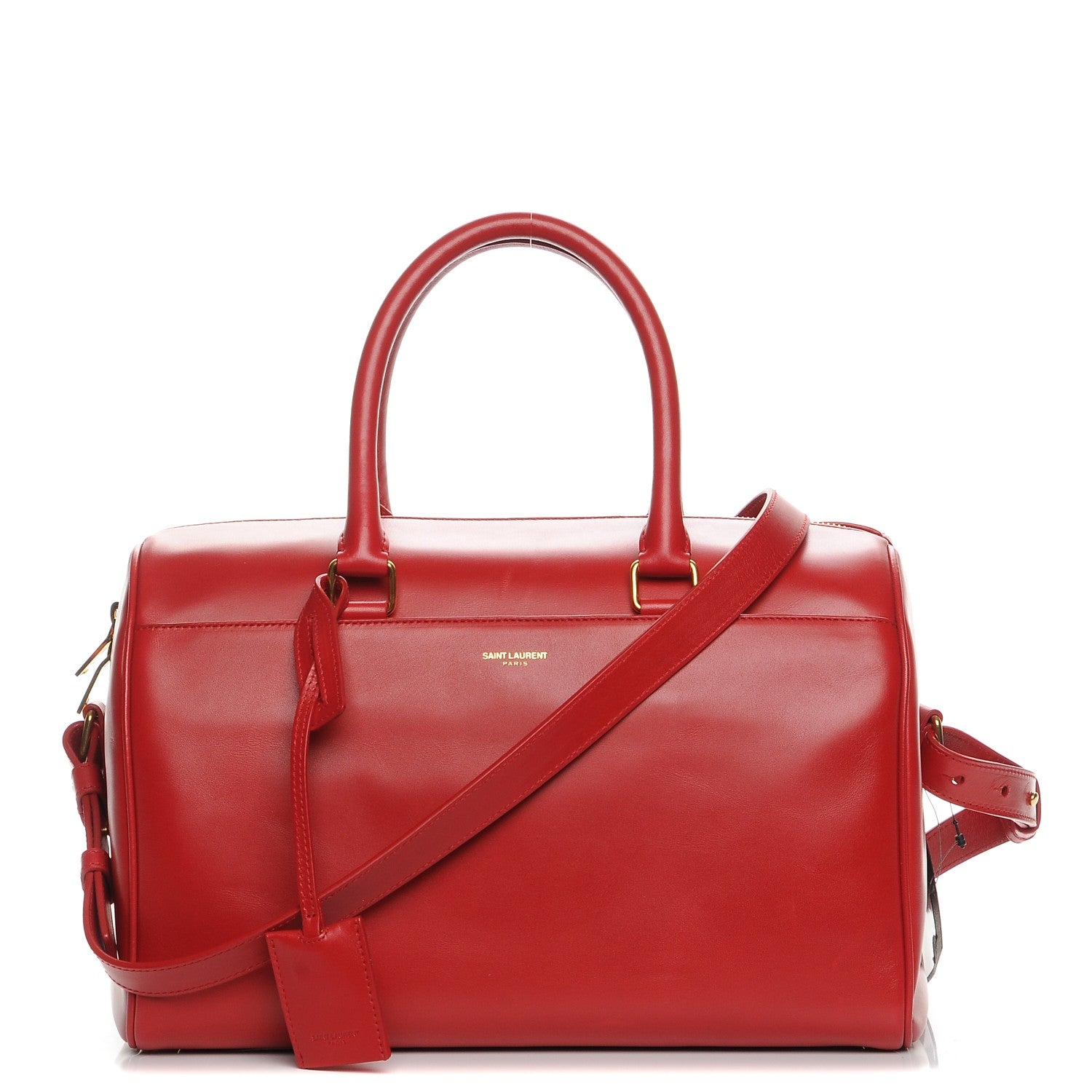 Saint Laurent Calfskin Classic Duffle 6 Red 1 of 8