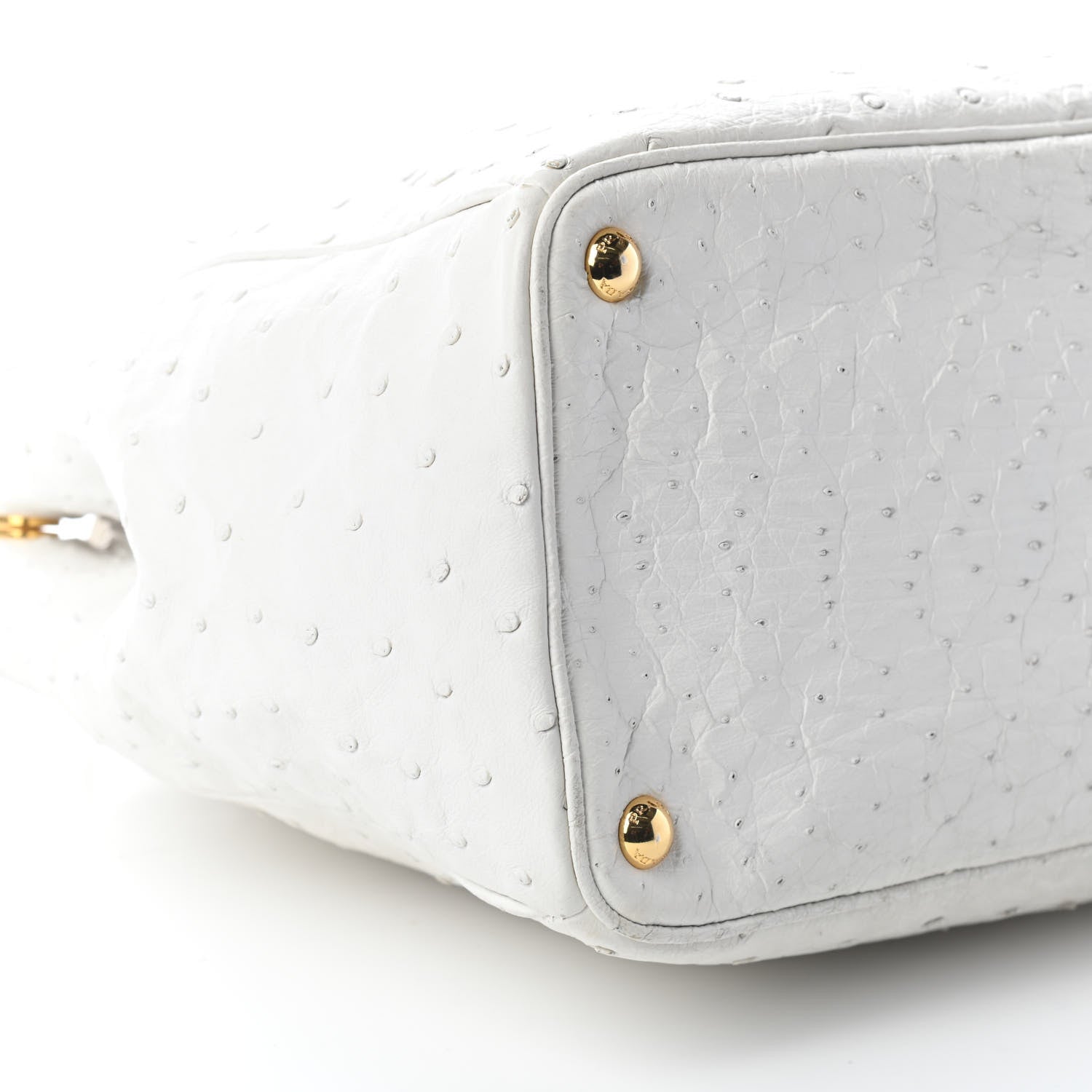 Prada Ostrich Large Galleria Double Zip Tote White 7 of 10