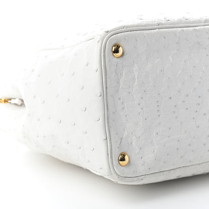Prada Ostrich Large Galleria Double Zip Tote White 7 of 10