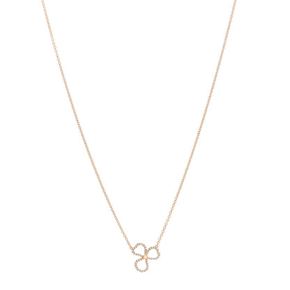 Tiffany 18K Rose Gold Diamond Small Paper Flowers Pendant Necklace 1 of 6