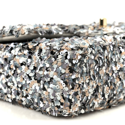 Chanel Sequin Mini Flap Gray Black White Pearly White 10 of 11
