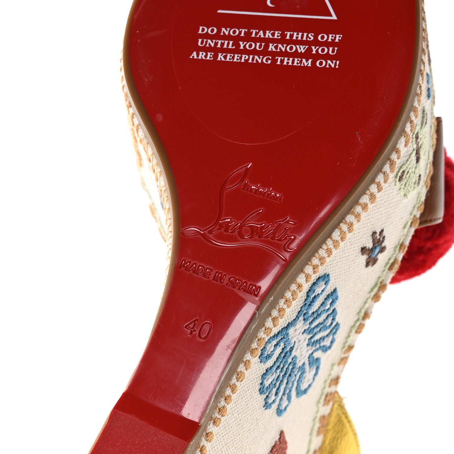 Christian Louboutin Denim Embroidered Cycladissimo 120 Wedge