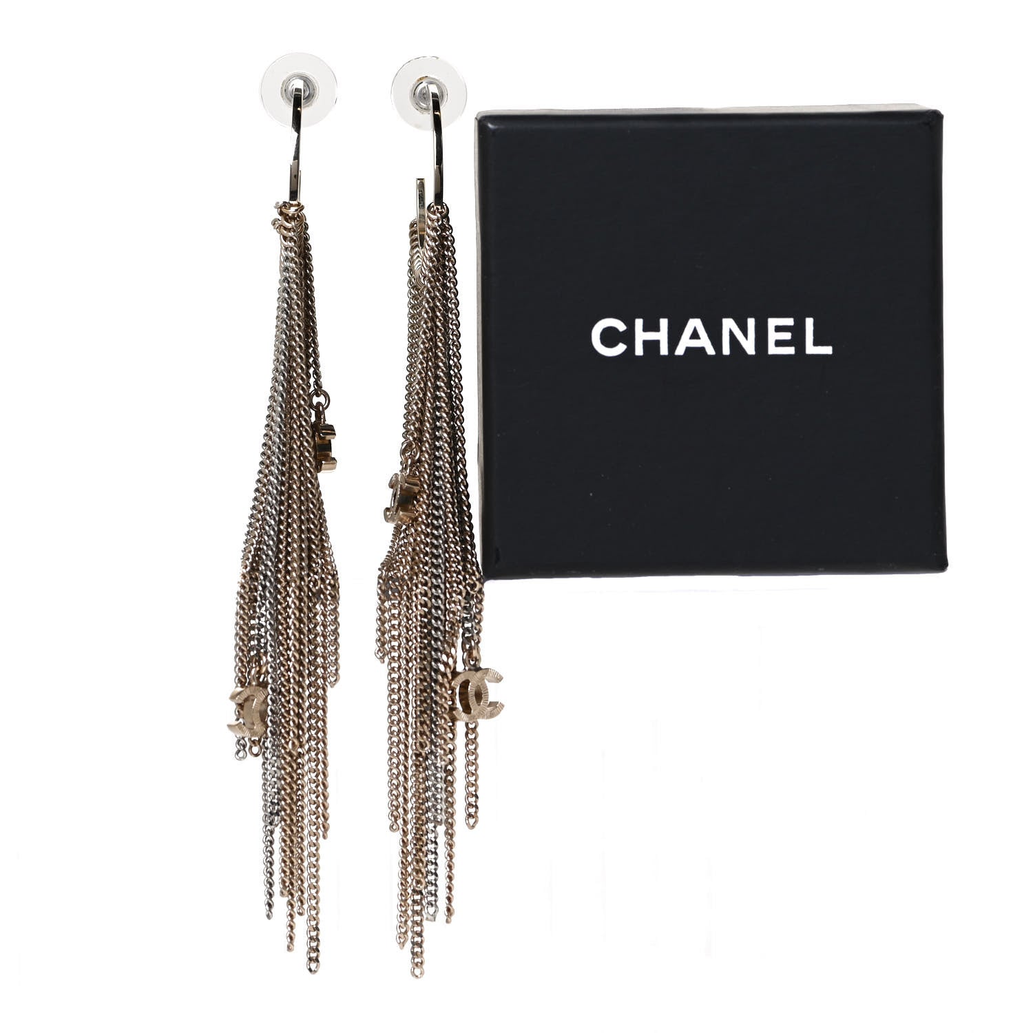 Chanel Chain CC Hoop Earrings Gold 7 of 7