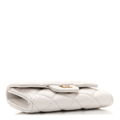 Chanel Caviar Quilted Flap Card Holder Wallet White 4 of 11