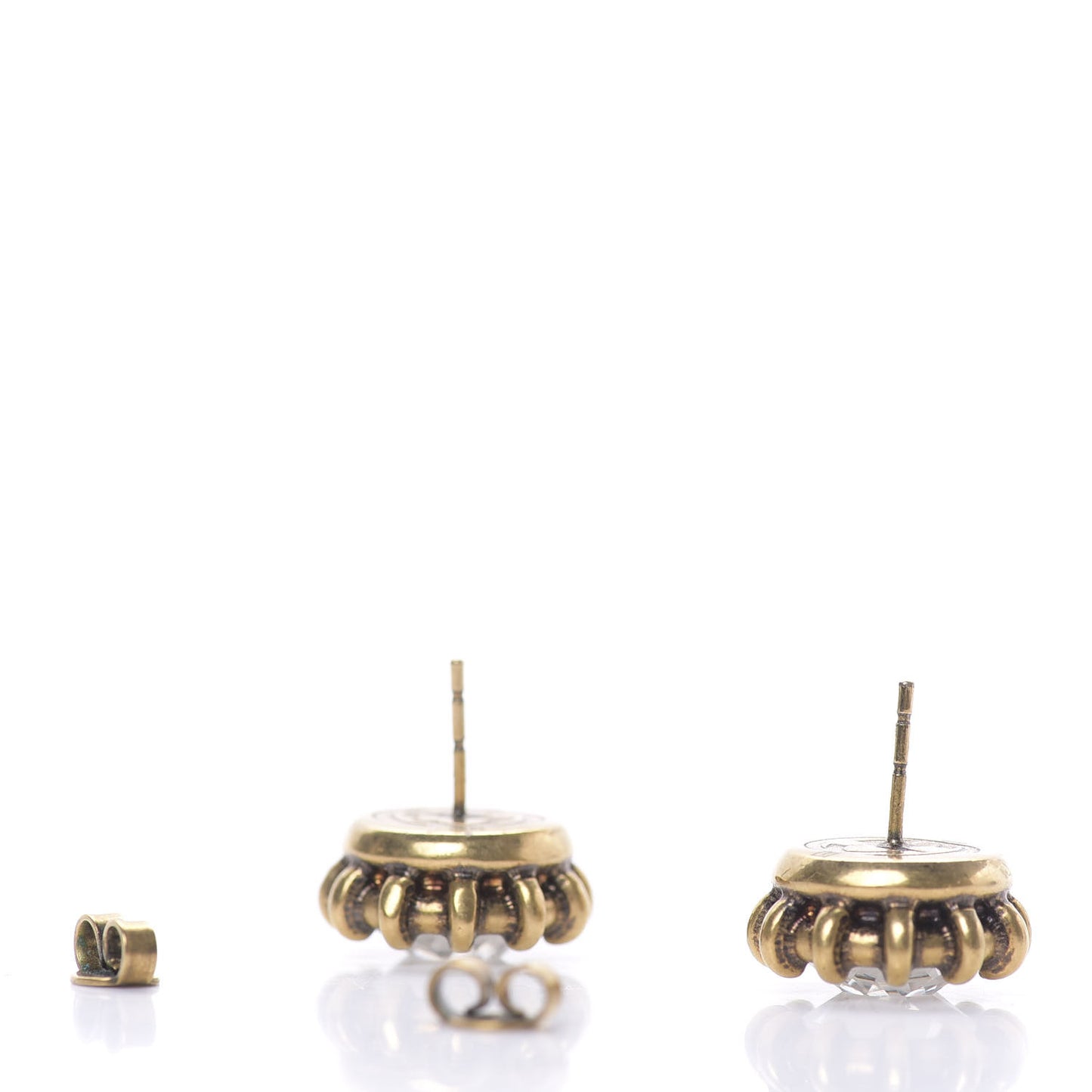 Crystal Stud Earrings Aged Gold