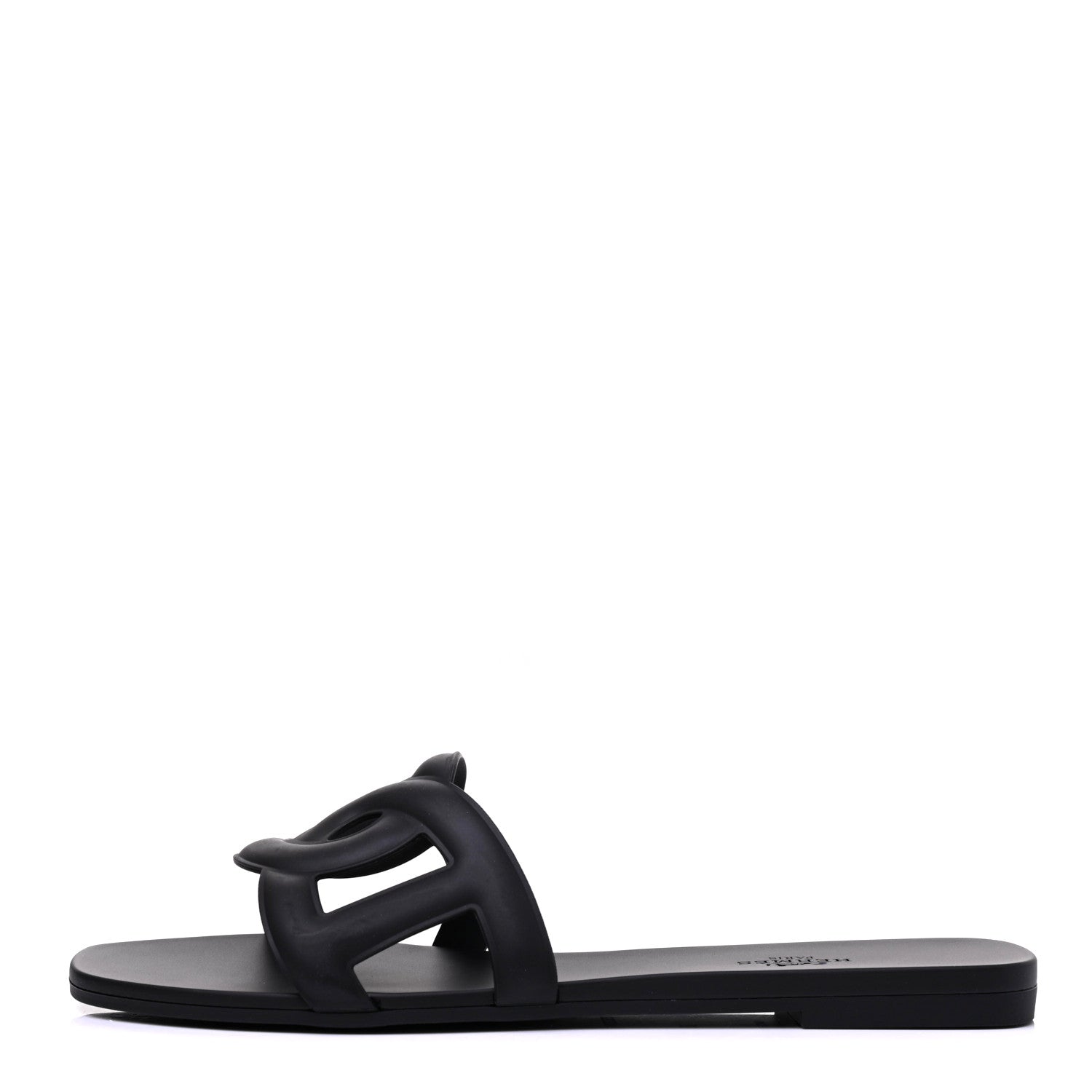 Hermes Rubber Aloha Sandals 39 Black 1 of 10
