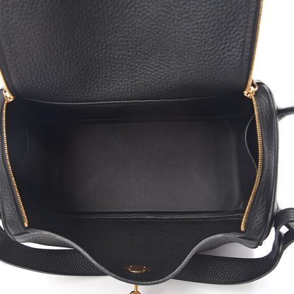 Hermes Taurillon Clemence Lindy 26 Black 5 of 11