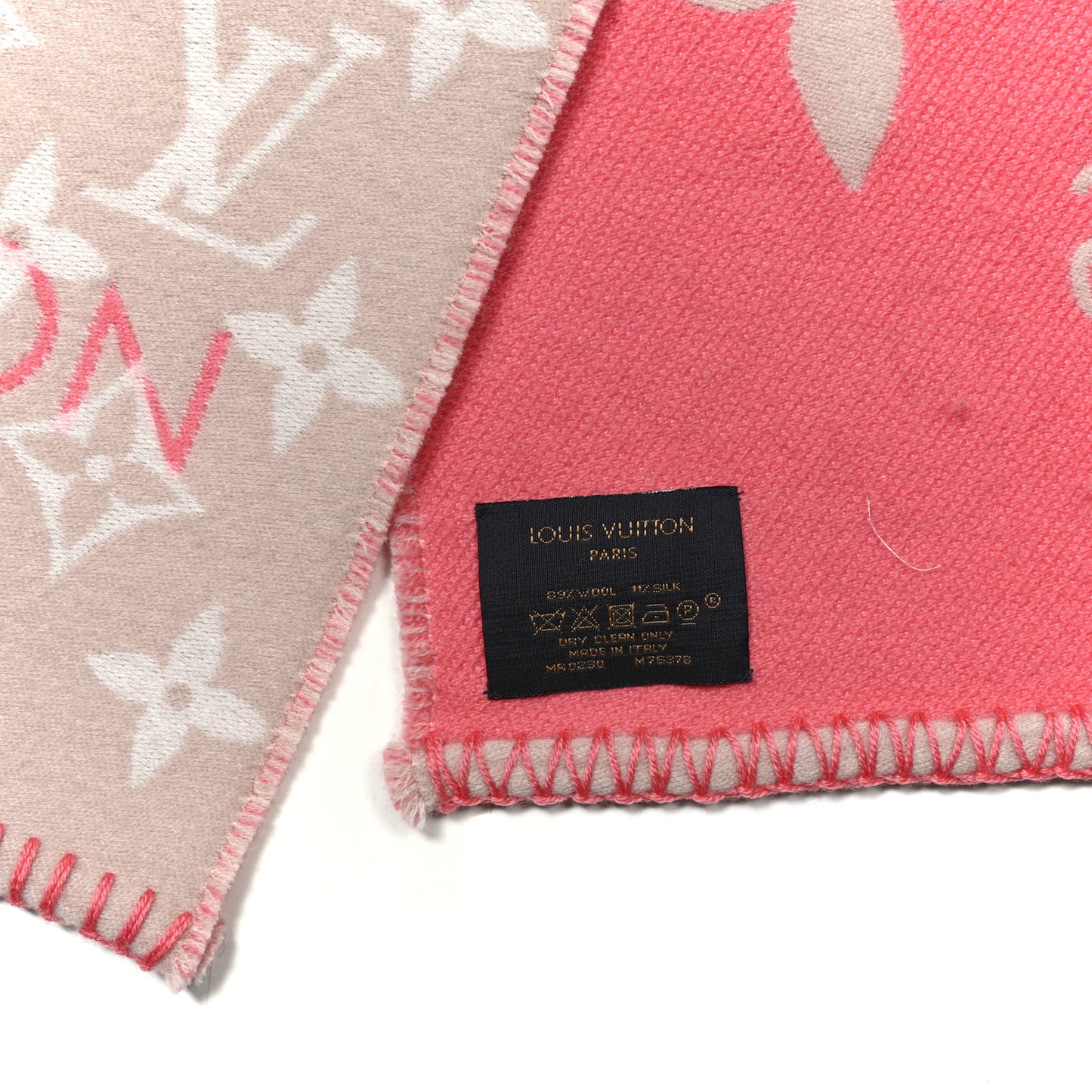 Wool Silk Monogram LV All You Need Scarf Pink Multicolor