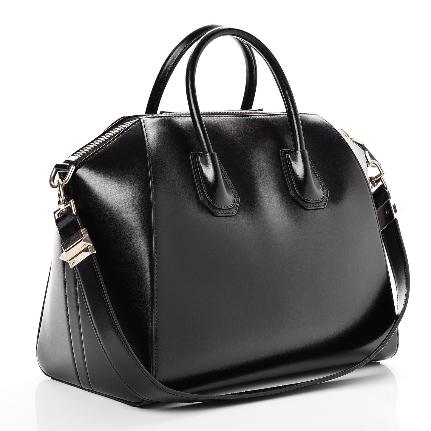 Shiny Lord Calfskin Medium Antigona Black
