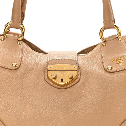 Prada Vitello Daino Pushlock Tote Sughero 8 of 21