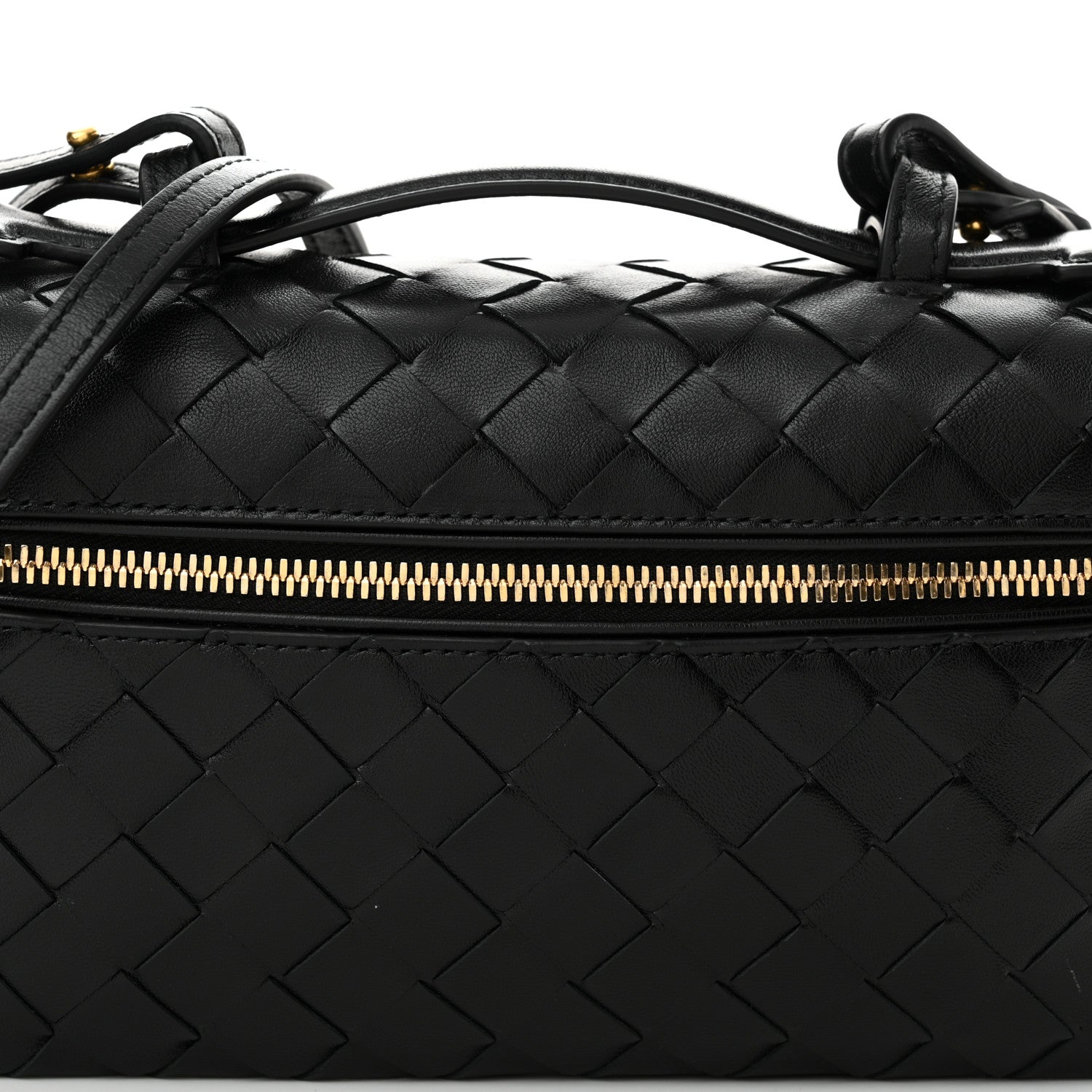 Bottega Veneta Calfskin Intrecciato Bang Bang Vanity Case Black 8 of 11