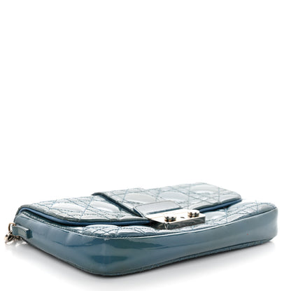 Christian Dior Patent Cannage New Lock Pouch Blue 4 of 11