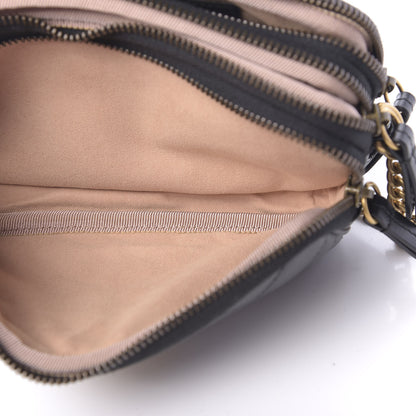 Gucci Calfskin Matelasse Mini GG Marmont Chain Crossbody Bag Black 7 of 12