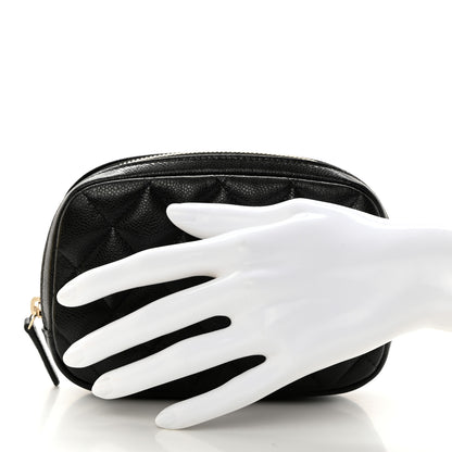 Chanel Caviar Quilted Small Curvy Pouch Cosmetic Case Black 2 of 8