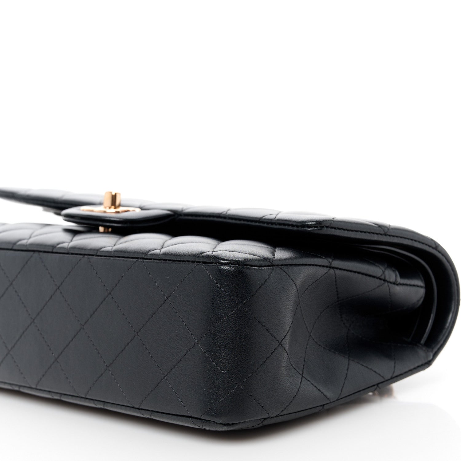 Chanel Lambskin Quilted Medium Double Flap Black 11 of 12