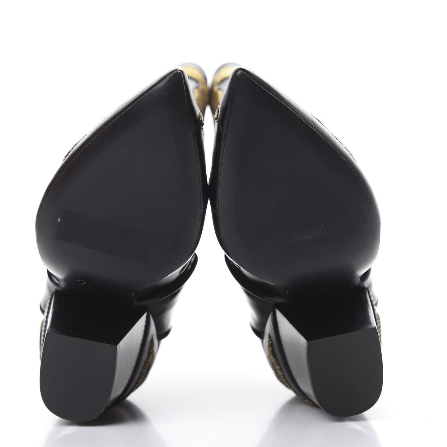 Calfskin Fireball Ankle Boots 39 Black Gold