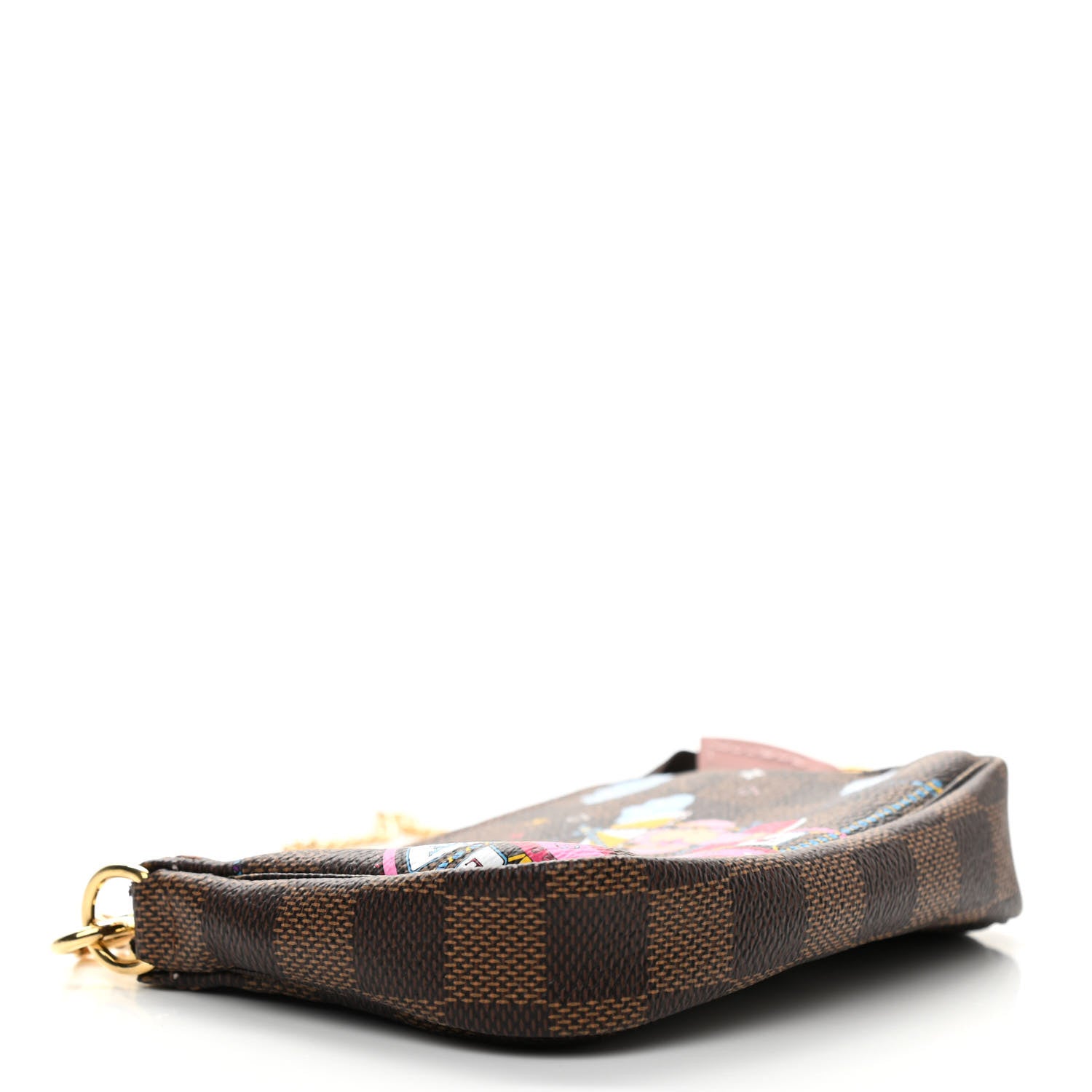Louis Vuitton Damier Ebene 2020 Christmas Animation Big Wheel Mini Pochette Accessories Rose Ballerine 4 of 7