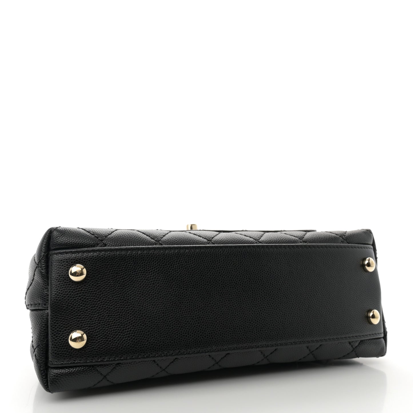Caviar Quilted Mini Coco Handle Flap Black