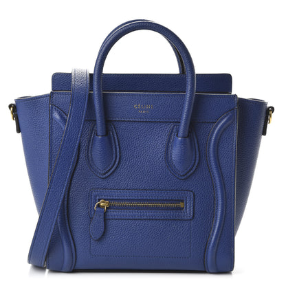 Celine Drummed Calfskin Nano Luggage Indigo 1 of 9