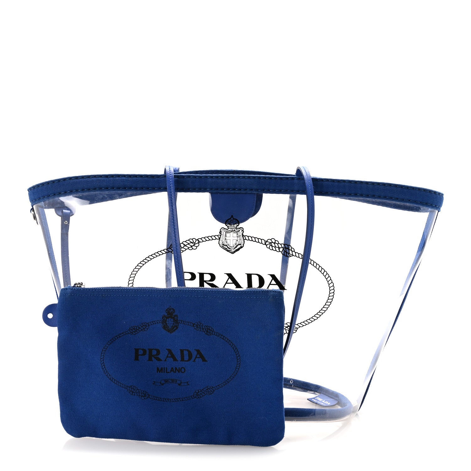 Prada PVC Canapa Tote Cobalto 3 of 10