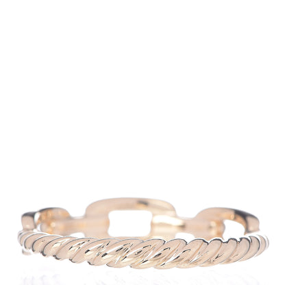 David Yurman 18K Yellow Gold Diamond 4.5mm Stax Single Row Chain Link Ring 53 6.5 4 of 6