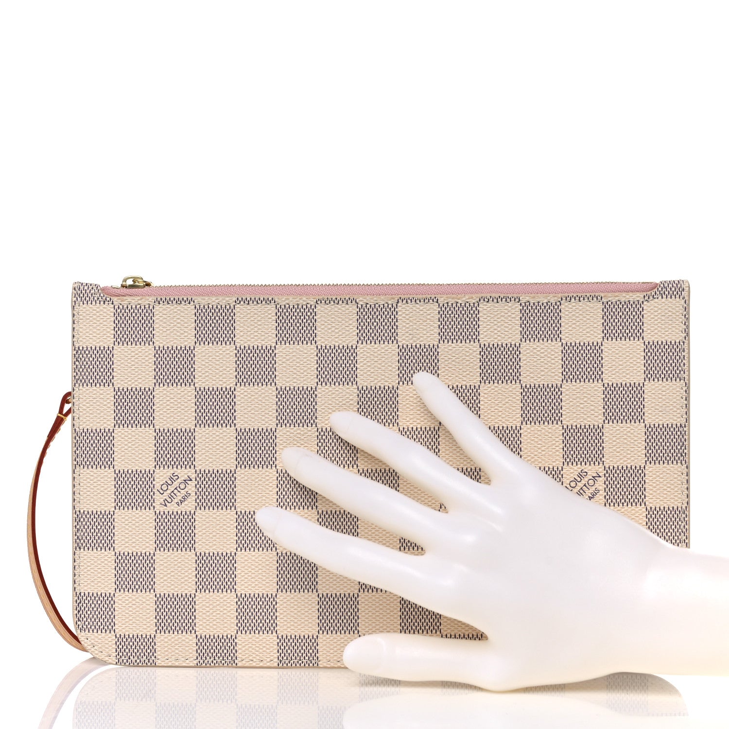 Louis Vuitton Damier Azur Neverfull MM GM Pochette Rose Ballerine 2 of 6