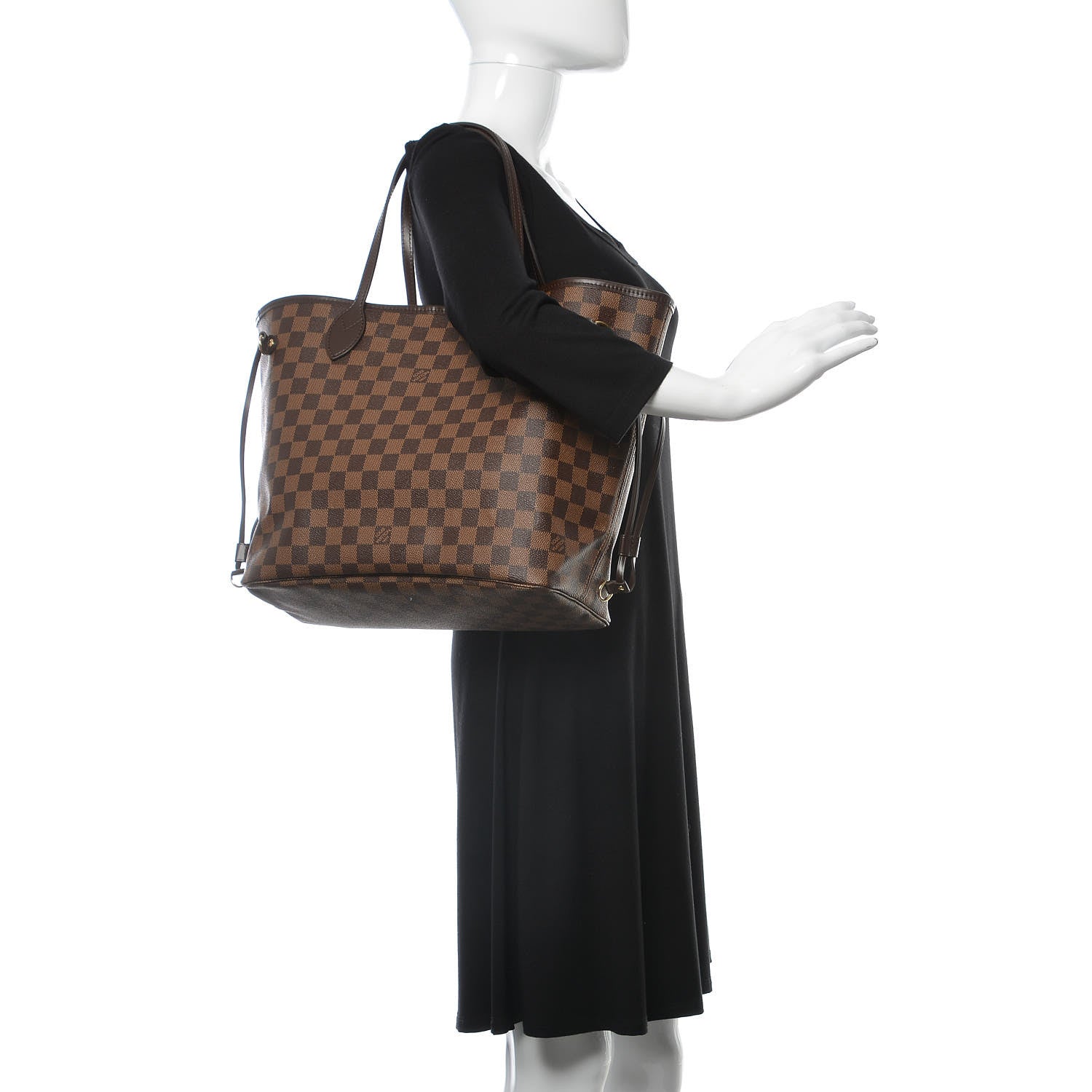 Louis Vuitton Damier Ebene Neo Neverfull MM Rose Ballerine 2 of 17