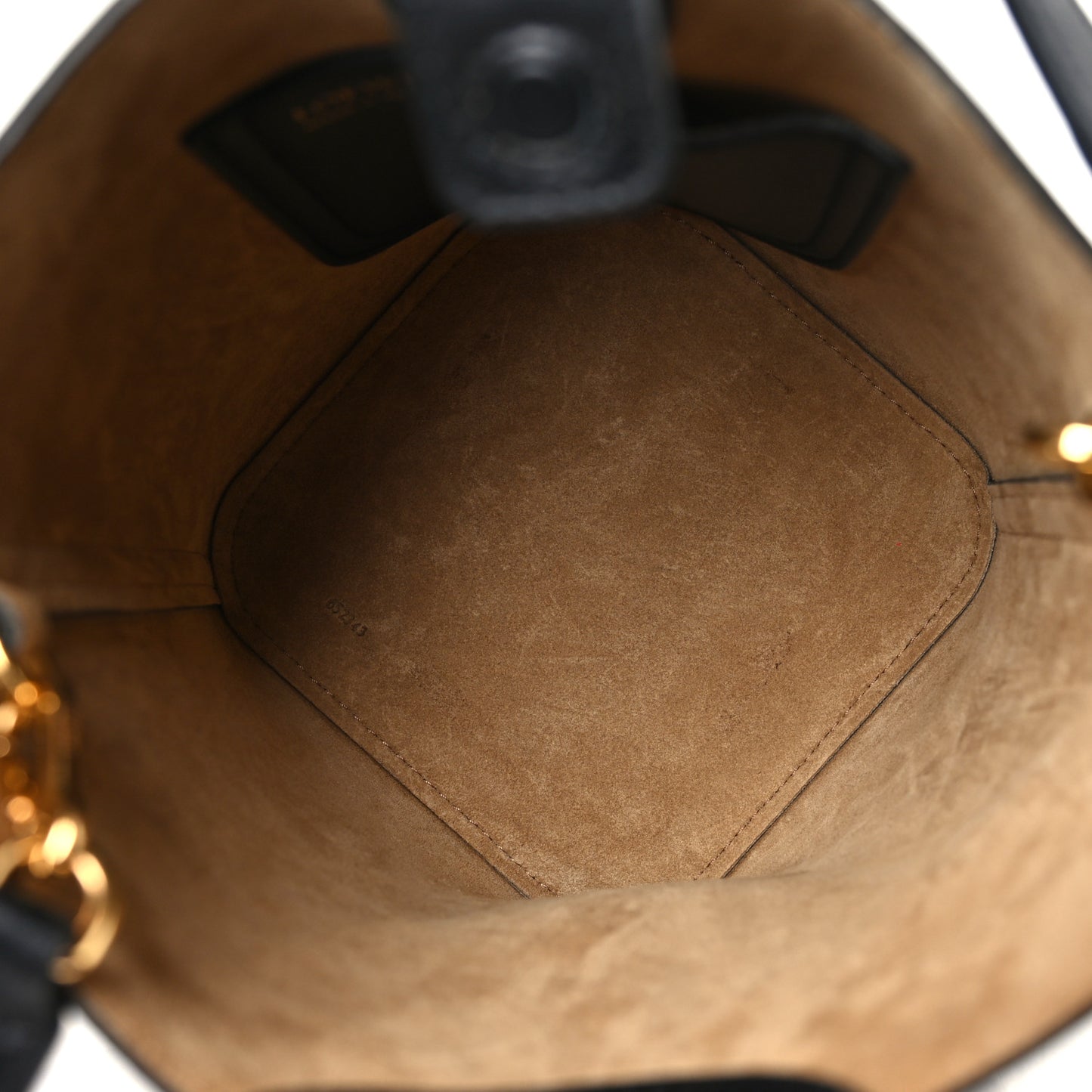 Soft Grained Calfskin Mini Pebble Bucket Bag Black