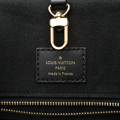 Louis Vuitton Calfskin Monogram Fold Tote MM Black Wine Cream 6 of 9
