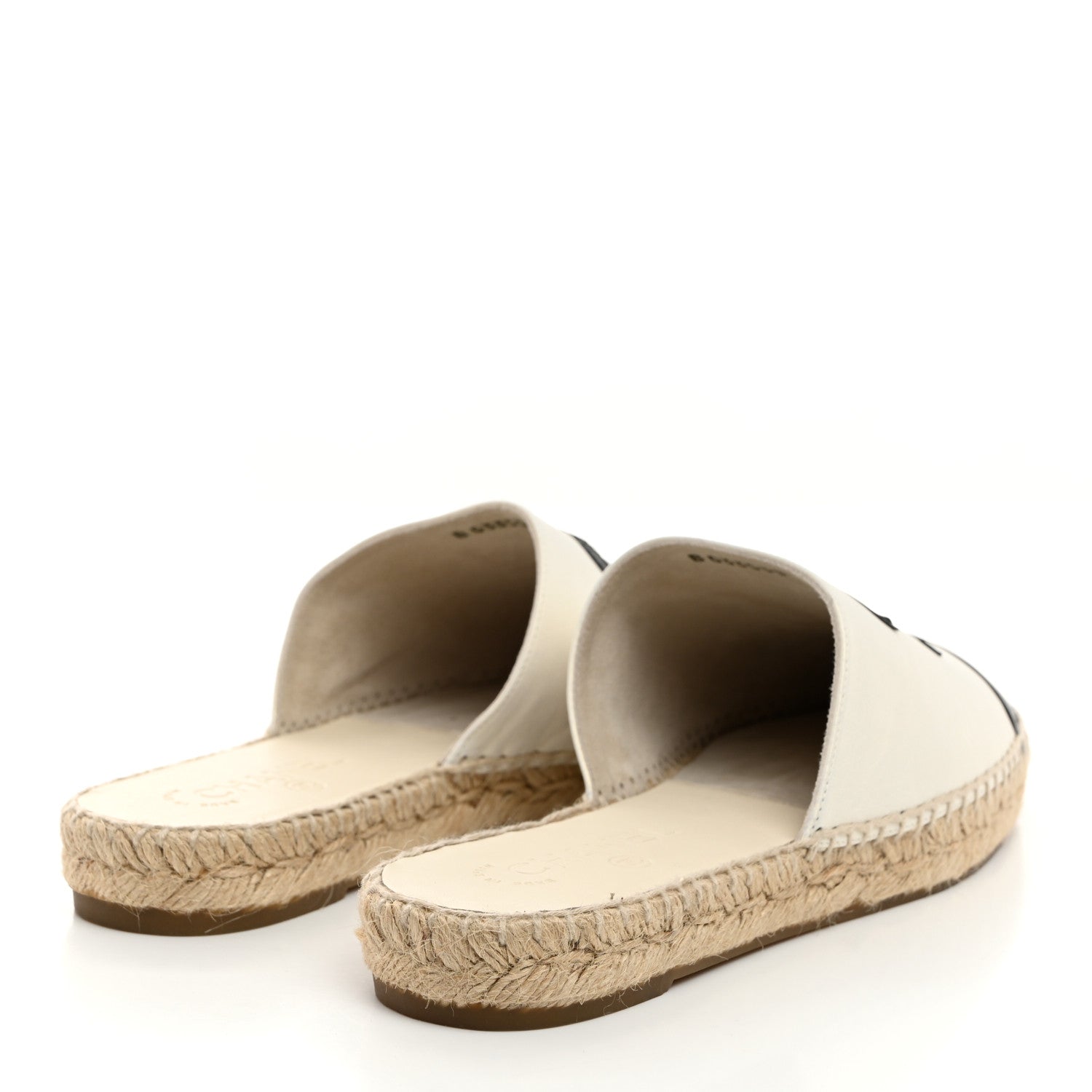 Chanel Iridescent Goatskin CC Espadrille Mules 40 Ivory Black 4 of 9
