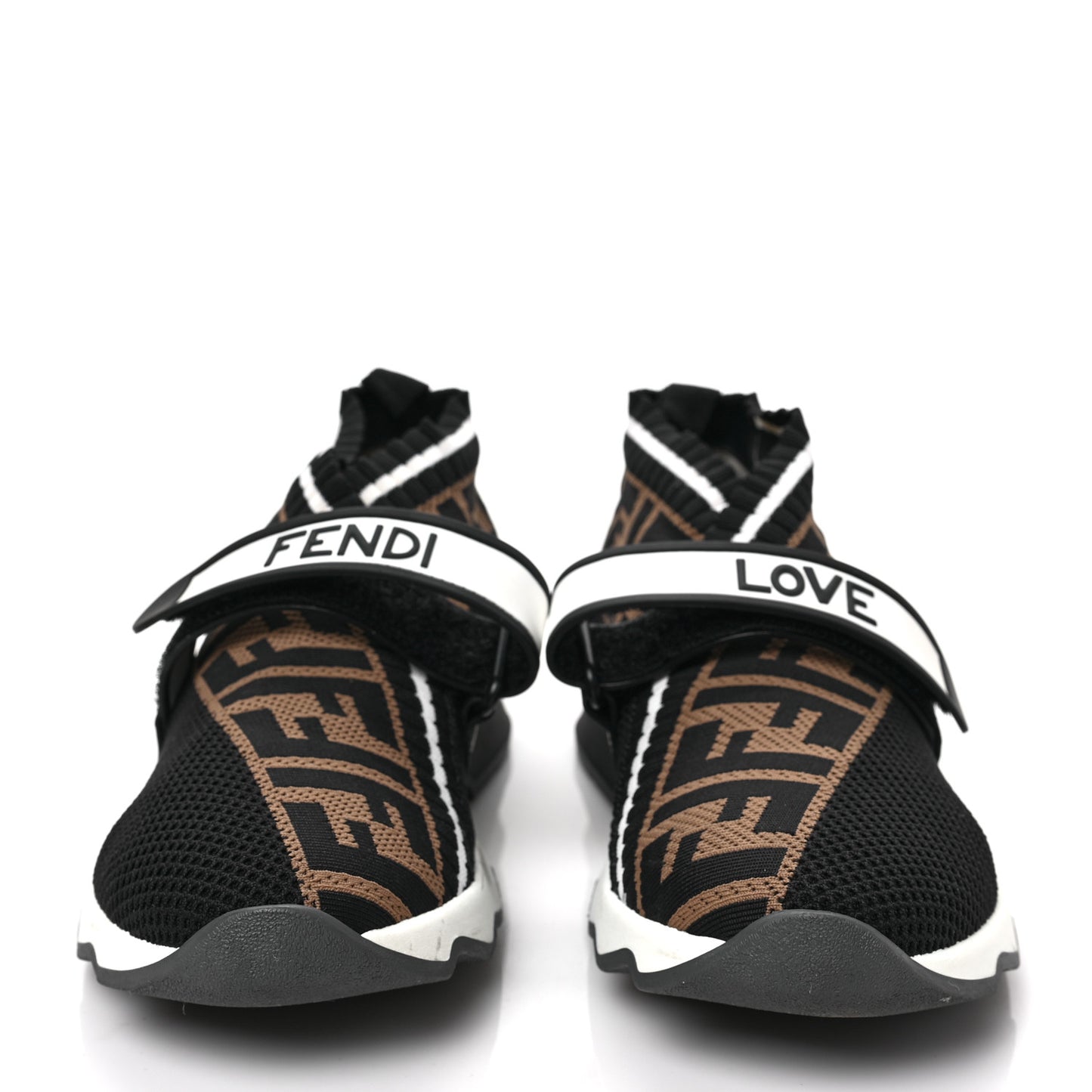 Stretch Yarn FF Stiff Band Rockoko Sneakers 38.5 Black White Tobacco