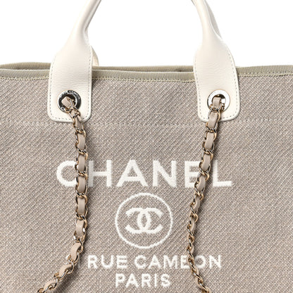 Chanel Mixed Fibers Calfskin Small Deauville Tote Light Grey 9 of 11