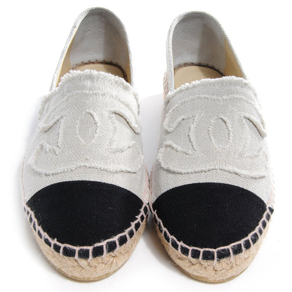 Chanel Toile Espadrilles Beige Black 37 2 of 6