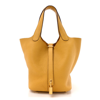 Hermes Taurillon Clemence Picotin Lock 18 PM Jaune Ambre 1 of 11
