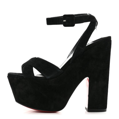 Christian Louboutin Velvet Super Yaz 160 Sandals 37.5 Black 1 of 11