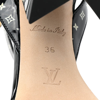 Louis Vuitton Patent Calfskin Shake Platform Sandal 36 Black White 6 of 10