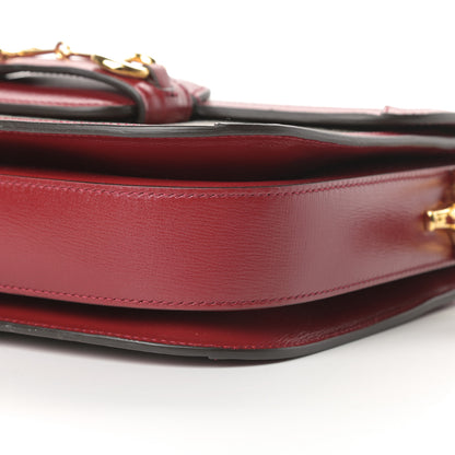 Gucci GG Supreme Monogram Azalea Calfskin Horsebit 1955 Shoulder Bag Beige Ebony New Cherry Red 10 of 10