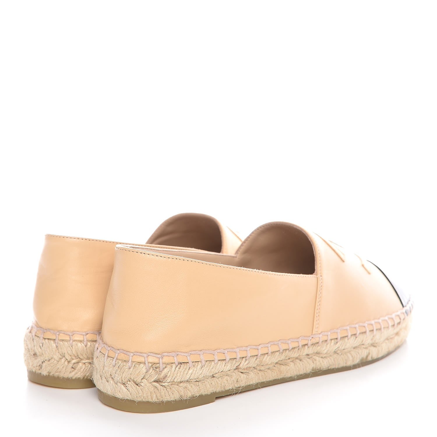 Chanel Lambskin CC Espadrilles 39 Beige Black 4 of 11