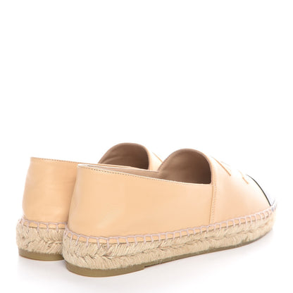 Chanel Lambskin CC Espadrilles 39 Beige Black 4 of 11