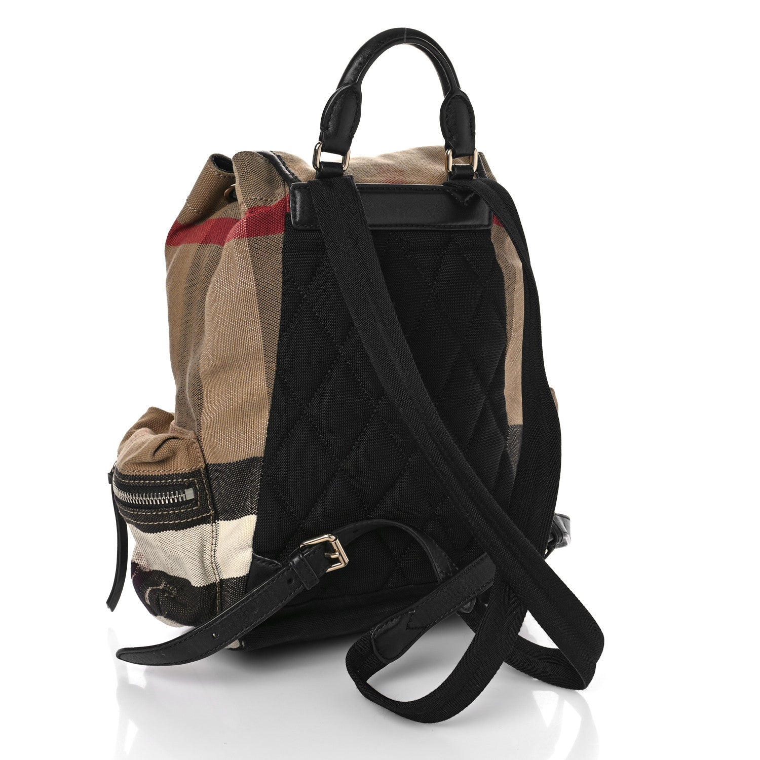 Burberry Canvas Mega Check Medium Rucksack Backpack Black 3 of 8