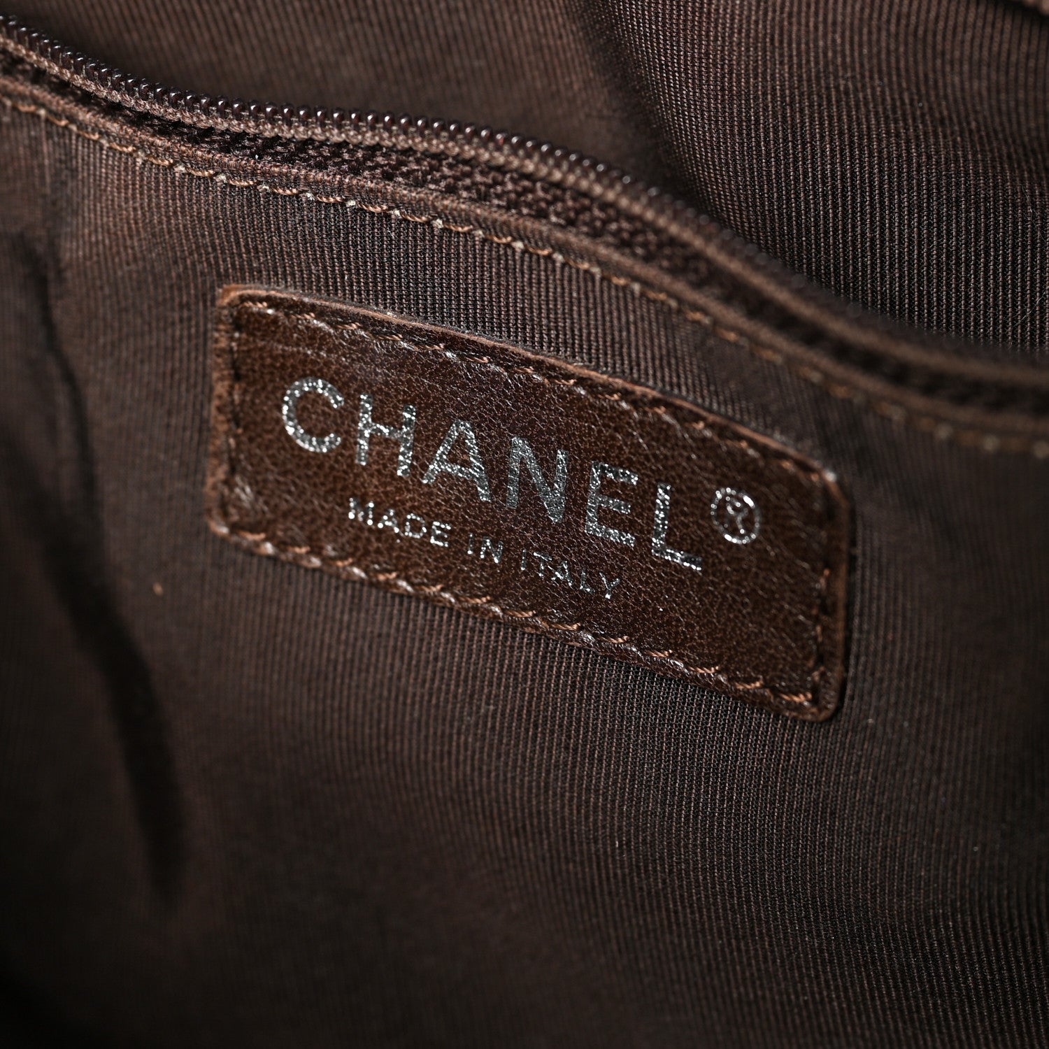 Chanel Calfskin Chevron CC All Day Long Boston Brown 5 of 13