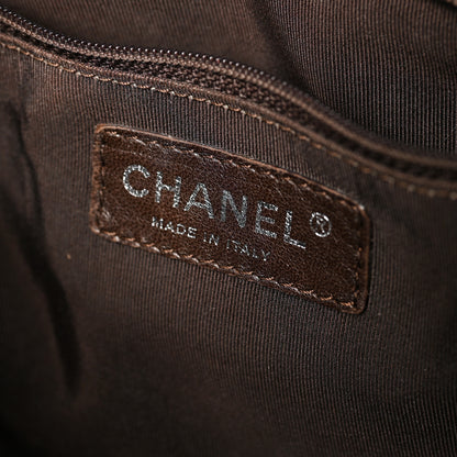 Chanel Calfskin Chevron CC All Day Long Boston Brown 5 of 13