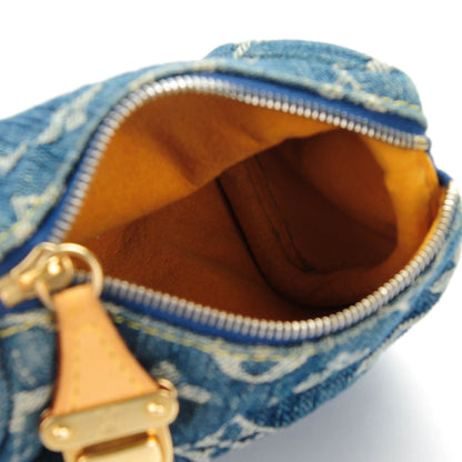 Louis Vuitton Monogram Denim Pochette Speedy PM Key Holder Blue 5 of 6